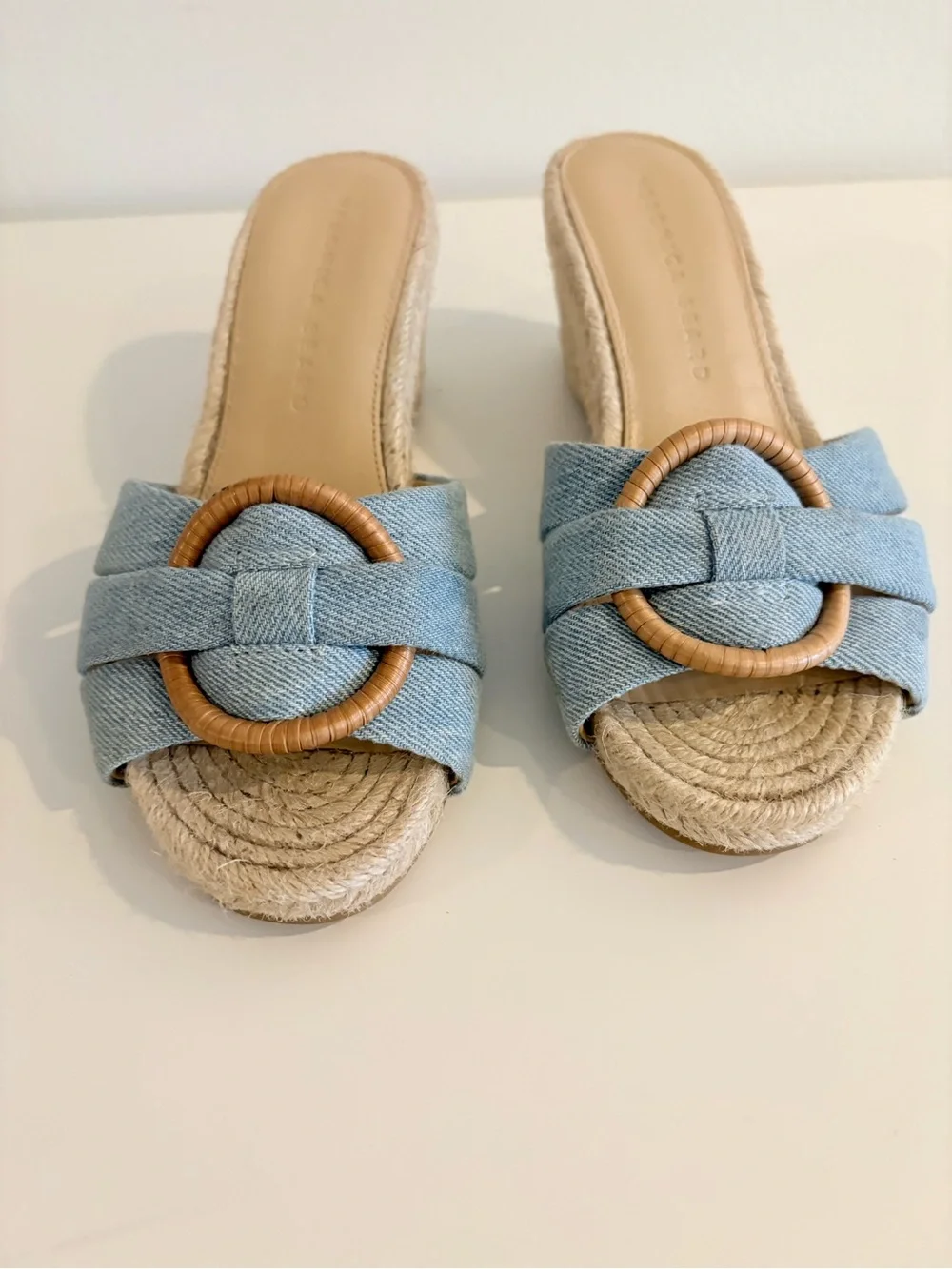 Veronica Beard || Ivy Woven Wedge Espadrille Sandals Denim Blue 5
